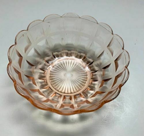Westmoreland Specialty “berlin” "reeded Waffle” Pink Glass Bowl (1924) – Rare