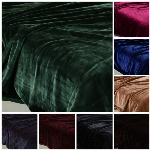 Chezmoi Collection Oversized Heavy Thick One Ply Faux Korean Mink Blanket