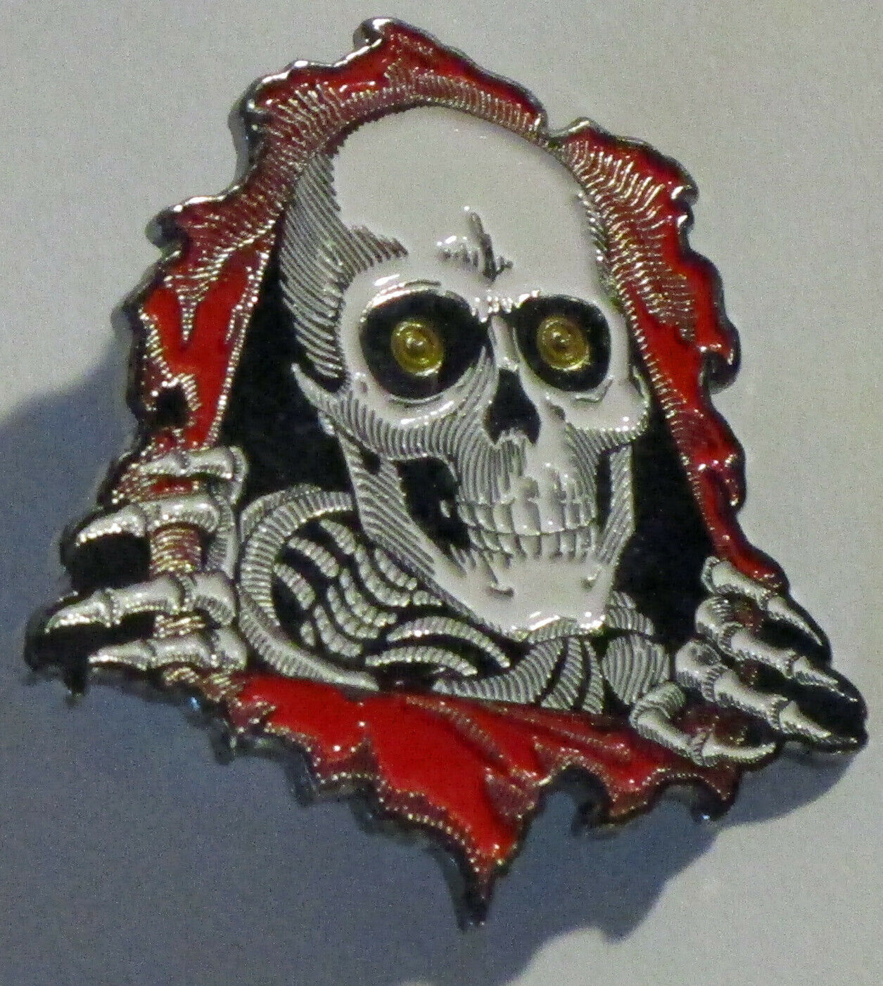 Powell Peralta Skateboards Ripper Bonesbrigade Skull Lapel Pin Red Ajspprip2 New