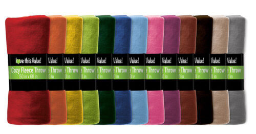 Premium 50 X 60 Soft Warm Cozy Fleece Throw Blanket - Dog Pet Blankets - Colors